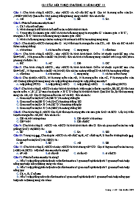 121 câu hỏi trắc nghiệm khách quan - Chương II Hình học 11